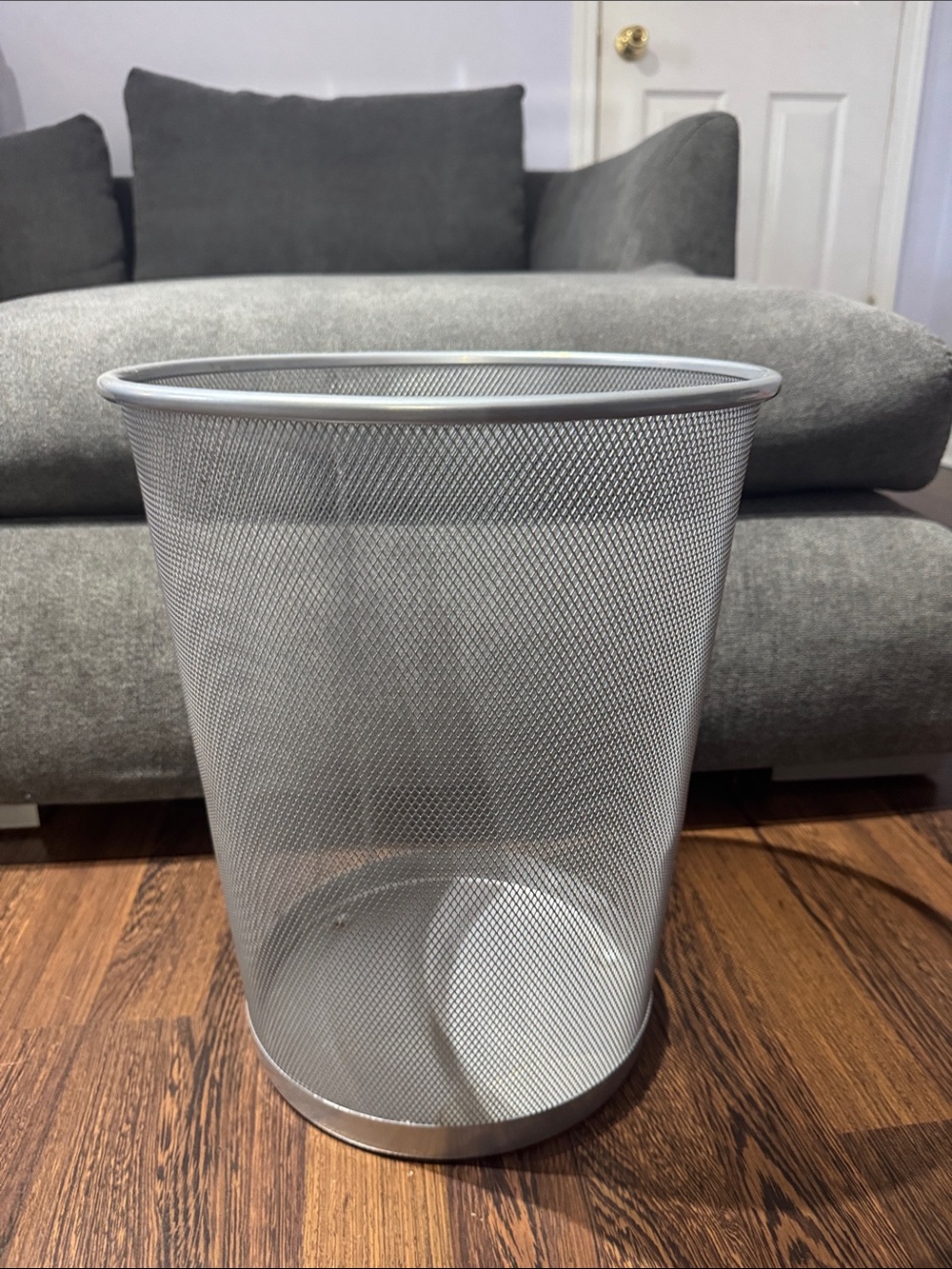 IKEA Silver Mesh Round Wastebasket